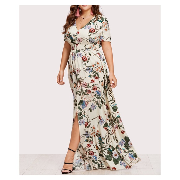 Yellow Floral Button Down Maxi Dress - Picture 2 of 4